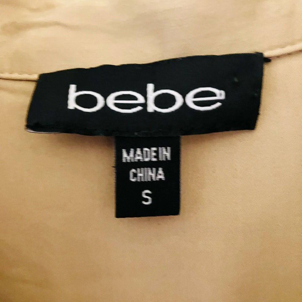 Bebe khaki button down fit and flare dress - Picture 3 of 6